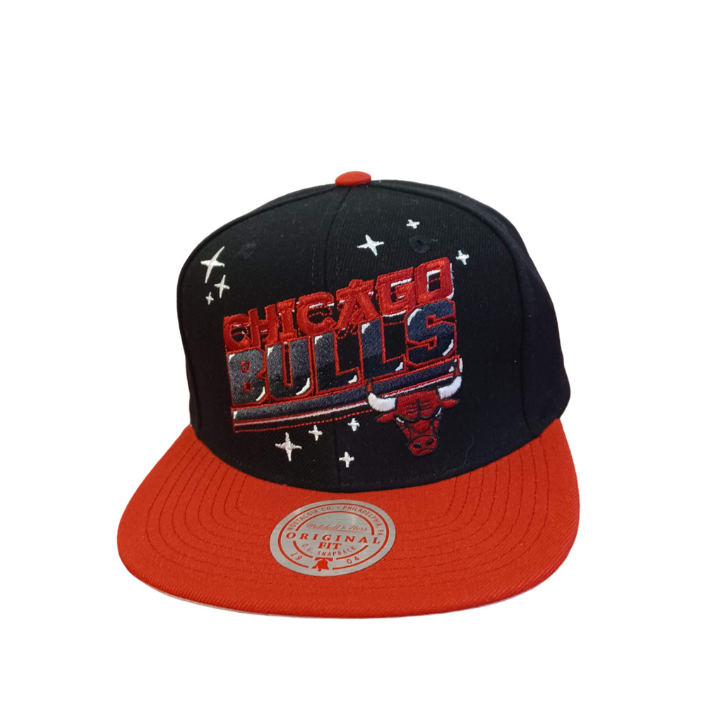 Mitchell & Ness Black Red Chicago Bulls NBA Snapback Cap Hat Original Fit NWT